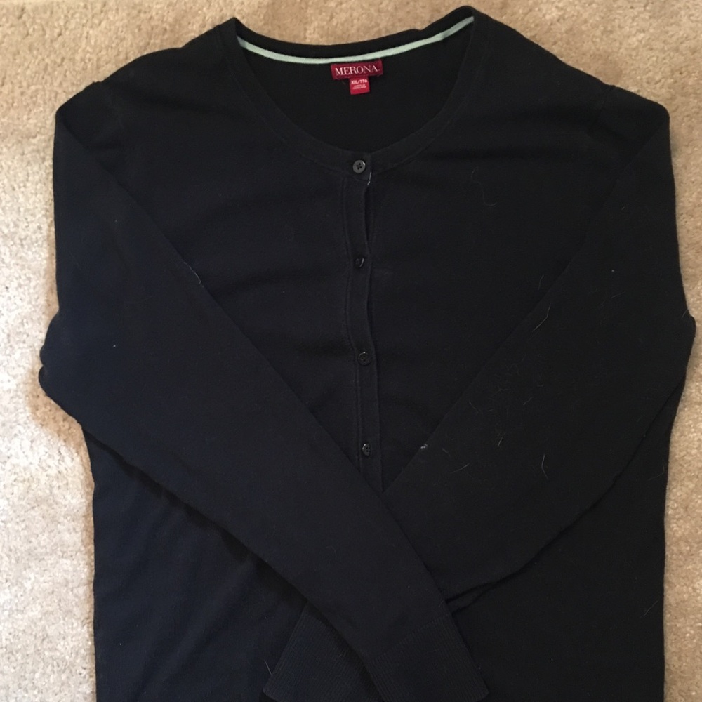 Black knit cardigan